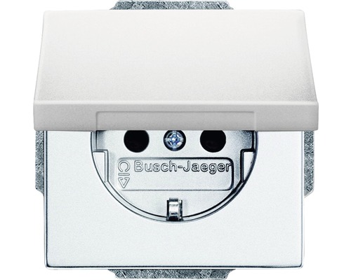 Busch-Jaeger 20EUK-83 stopcontact met klapdeksel Future Linear aluminium zilver