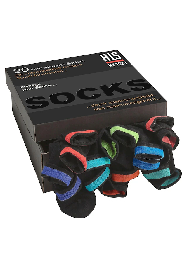 H.I.S Socken Box, 20 Stk. tlg. in praktischer Geschenkbox