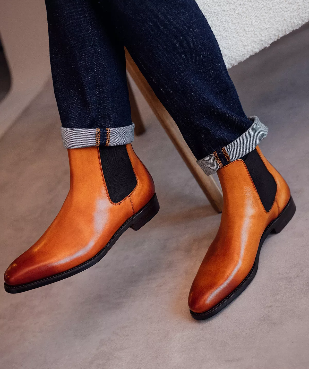 Bottines CHELSEA Marron Patiné