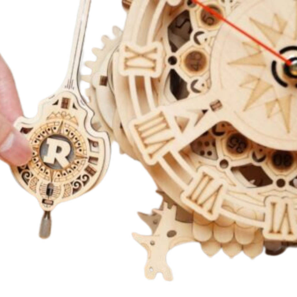 Robotime 3D houten uil klok
