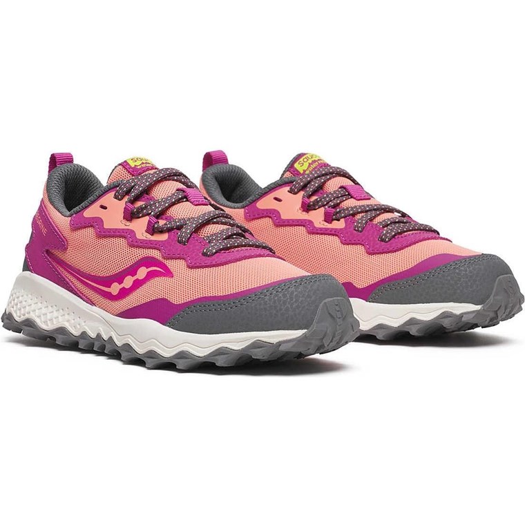 Saucony Peregrine Kdz Shield Berry/Coral