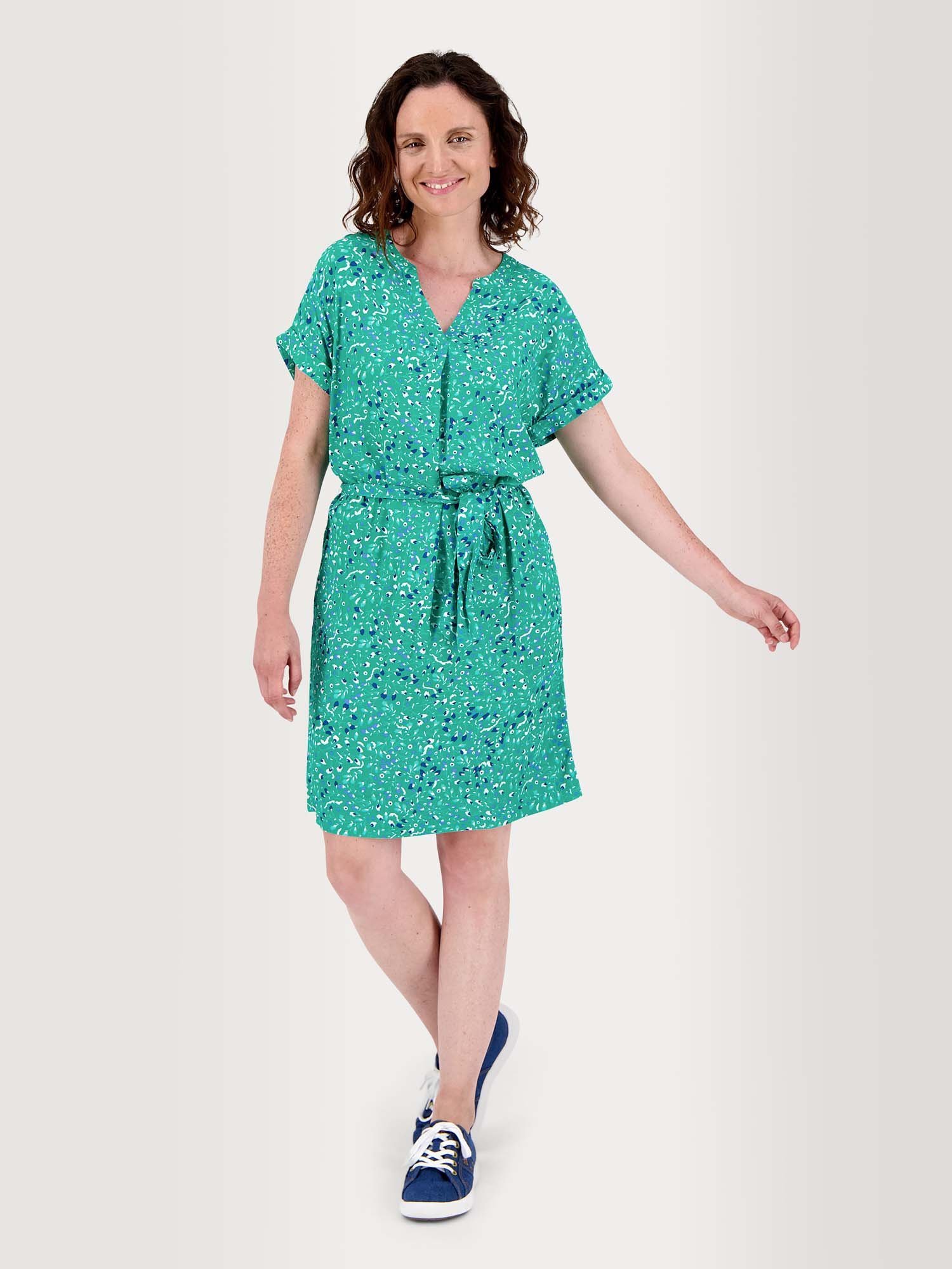 Robe Femme Fluide & Légère Motif Floral Vert