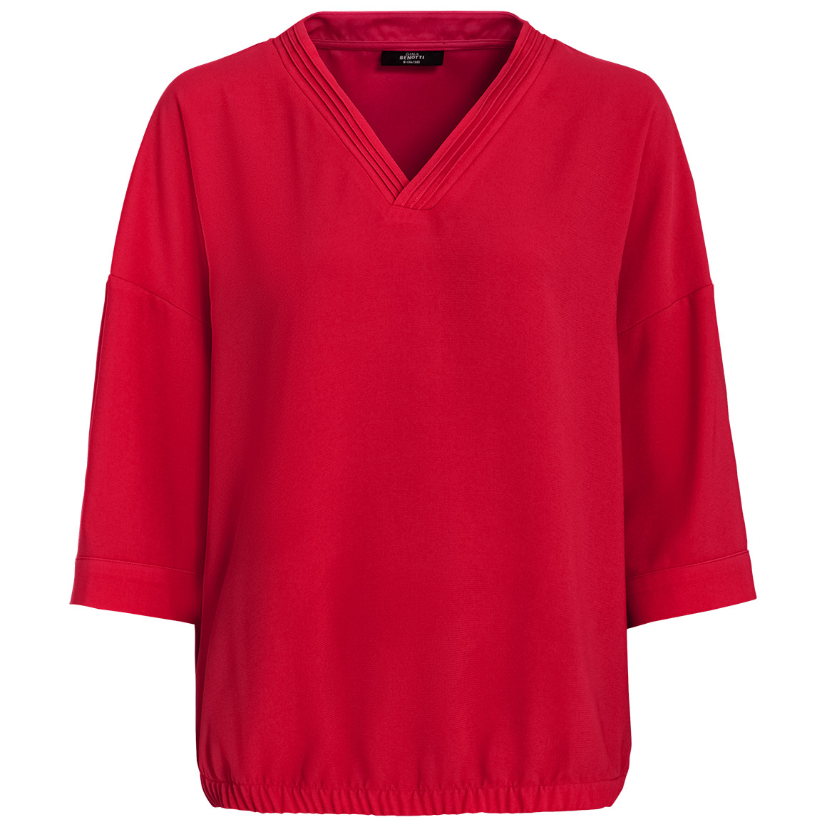 Gina Benotti Damen Bluse mit elastischem Saum rot