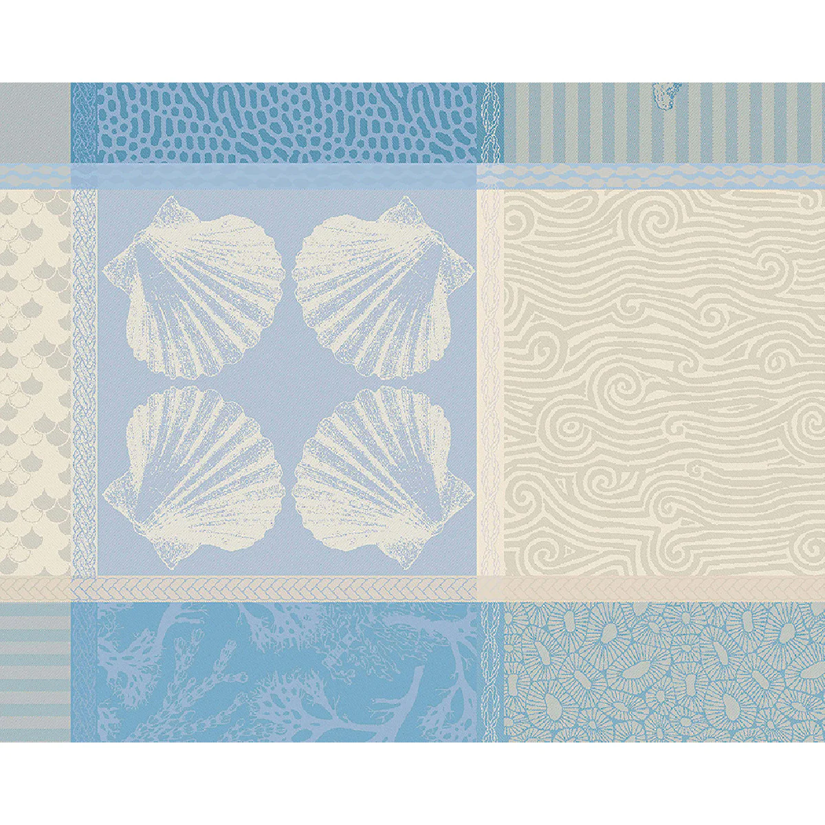 Set pur coton bleu 40X50 Garnier Thiebaut