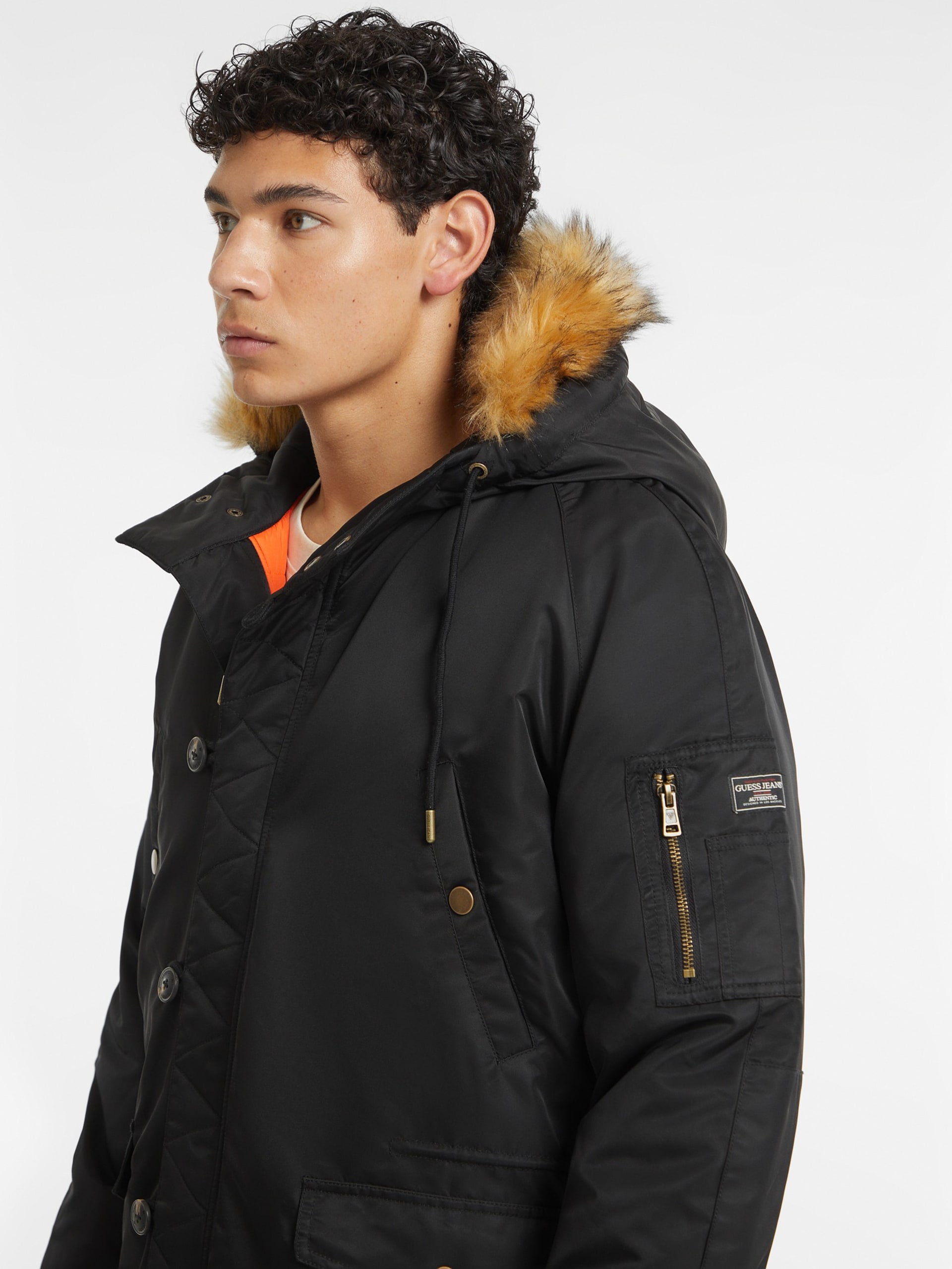Parka de nylon com capuz