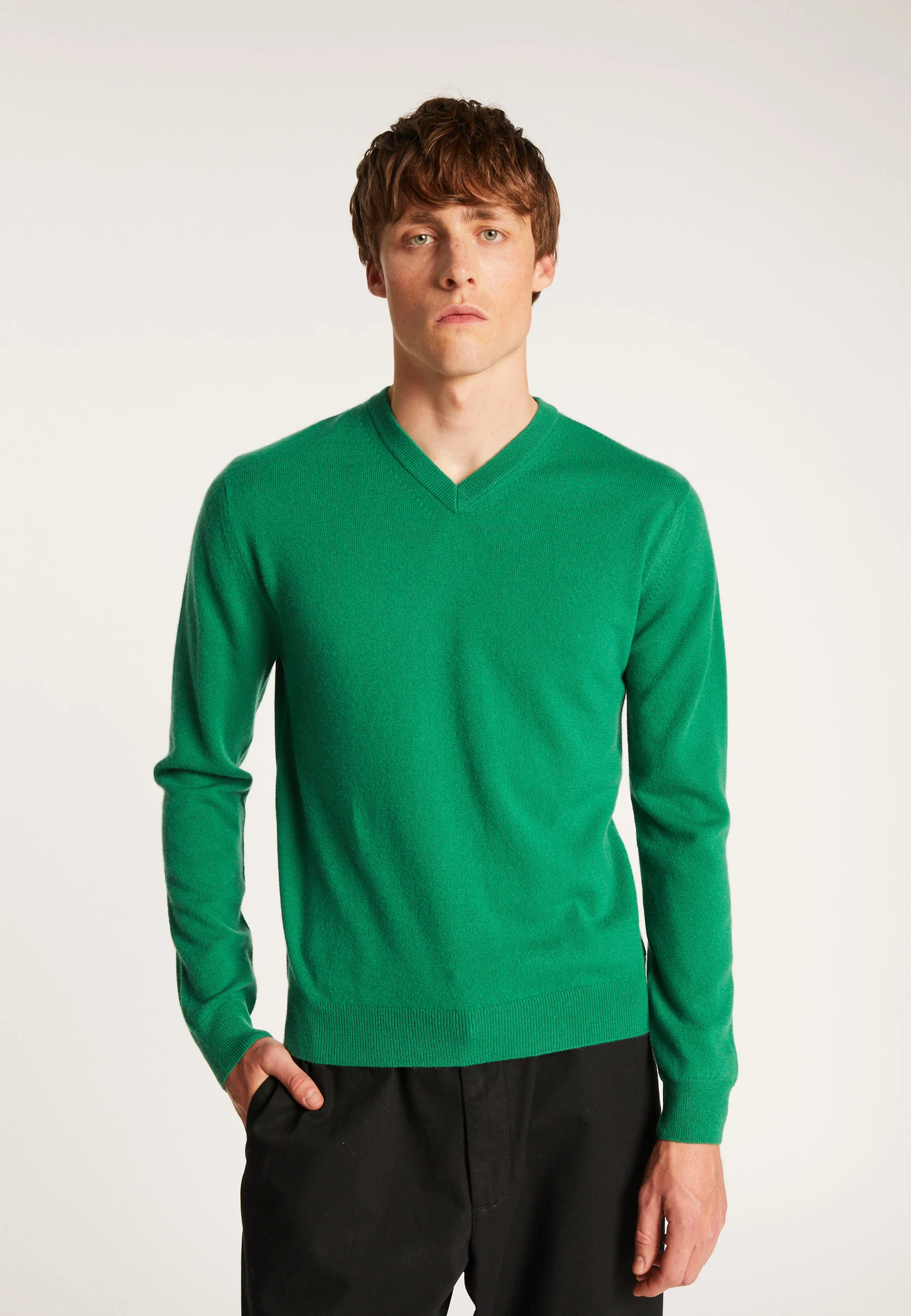 EVANNAH24 - Pull col v en cachemire | Orange