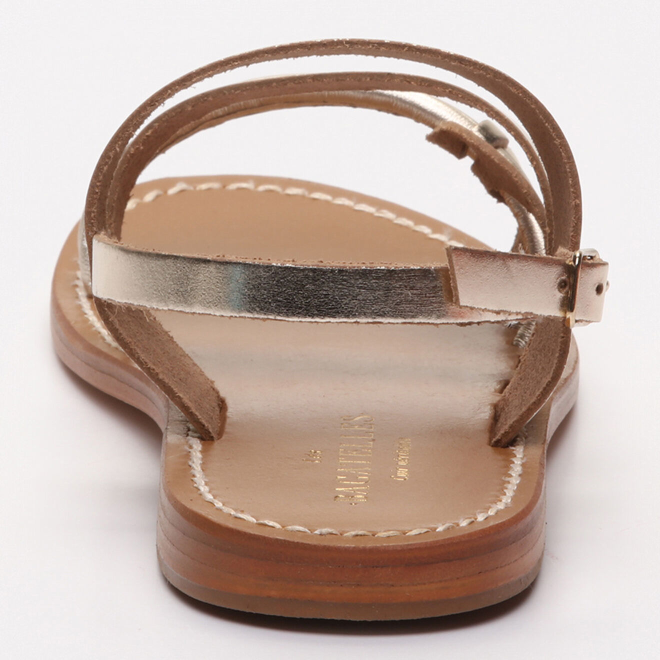 Les Bagatelles Sandales en Cuir Charlie doré/marron