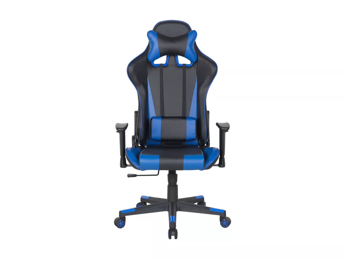 Chaise de bureau GAMER Cuir PU Bleu foncé