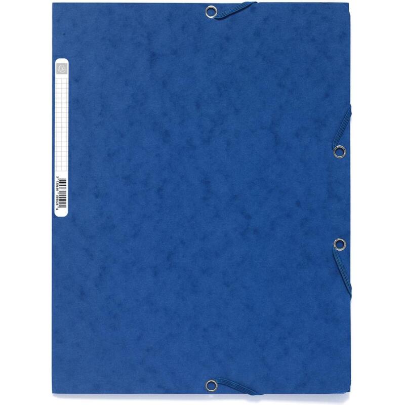 Chemise 3 rabats à élastiques carte lustrée 400g/m2 - A4 - Couleurs assorties