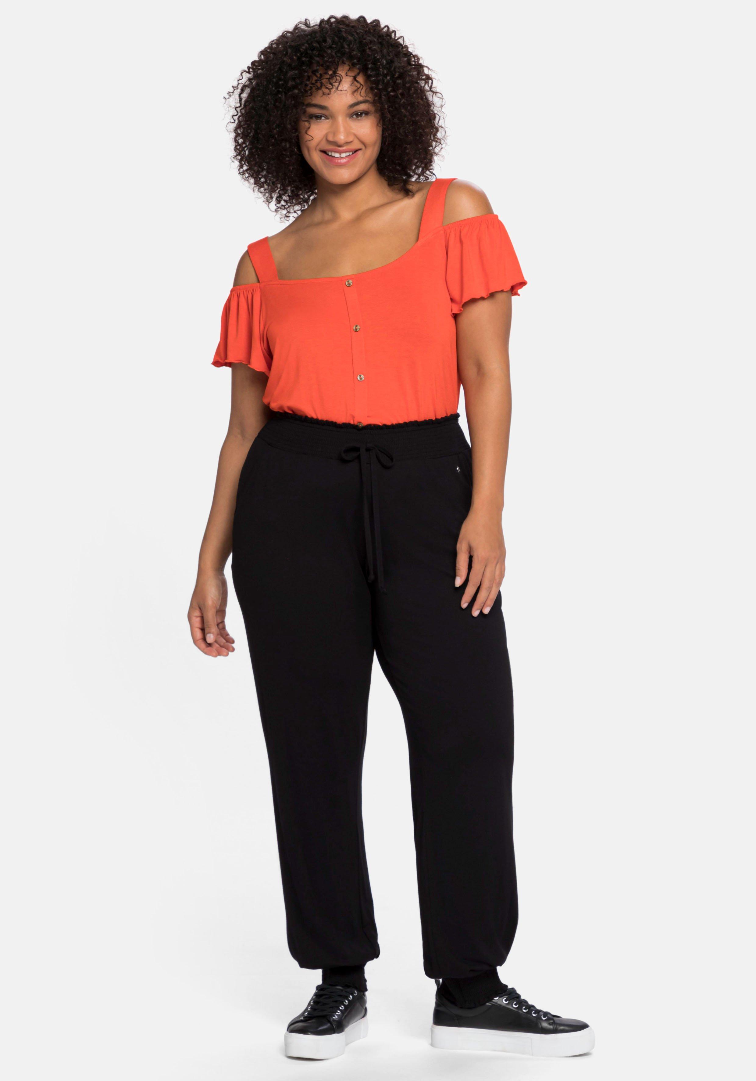 Jerseyhose im Joggpants-Stil, mit gesmoktem Bund