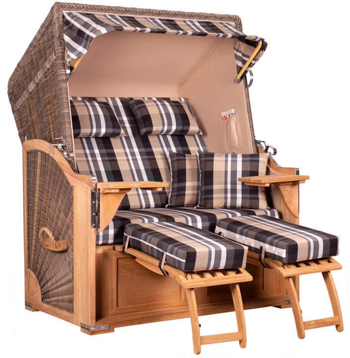 Strandstoel Nordstrand Teak PE grijs Design 583