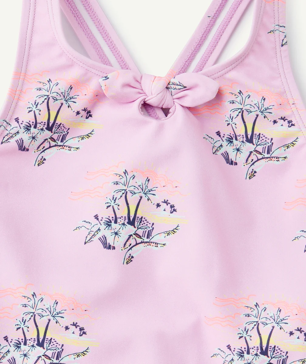 MAILLOT DE BAIN 1 PIÈCE FILLE EN FIBRES RECYCLÉES VIOLET