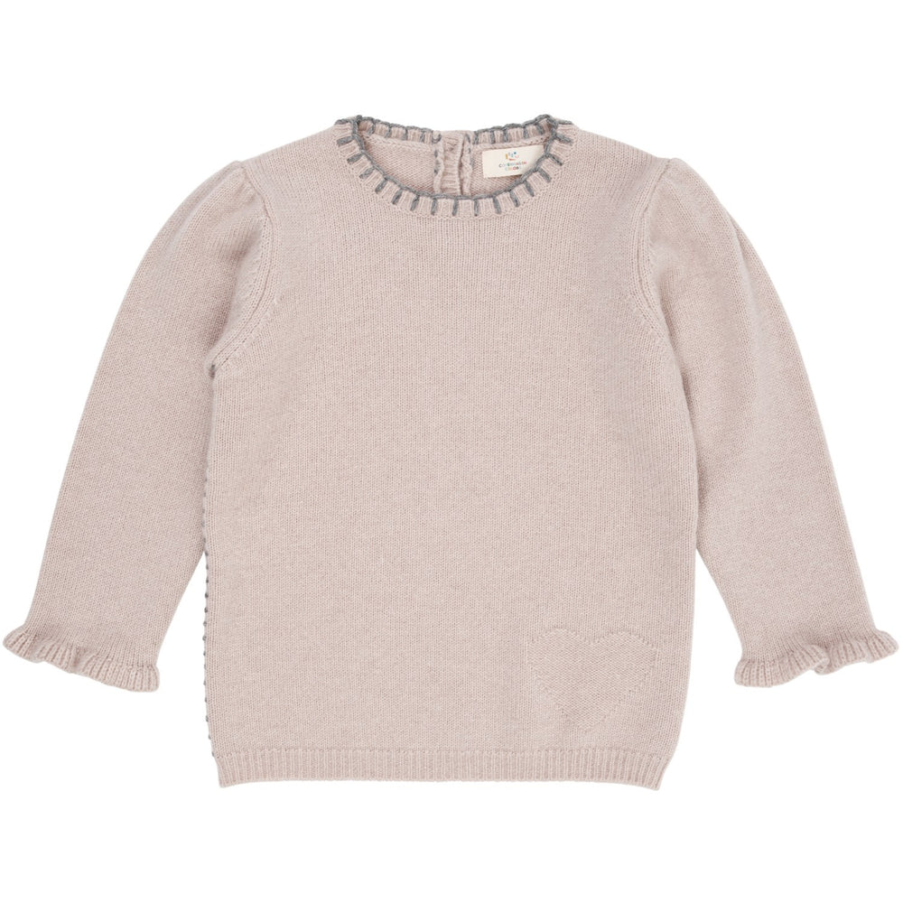 Køb COPENHAGEN FARVER Beige Cashmere Bluse m. Hjerte