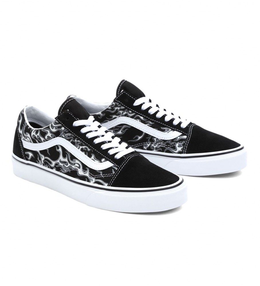 Tênis Vans Old Skool de couro, preto