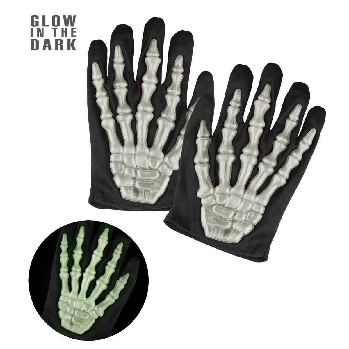 Halloween Handschoenen Zwart Wit Skelet