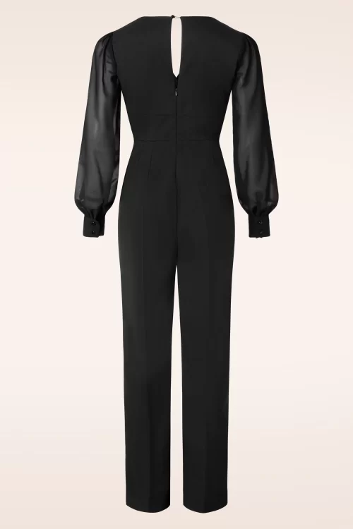 Glamour Bunny Business Babe Sharon jumpsuit in zwart