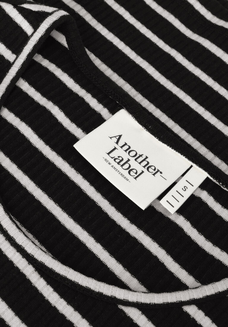 ANOTHER LABEL zwarte another label top abelia stripe top s/l