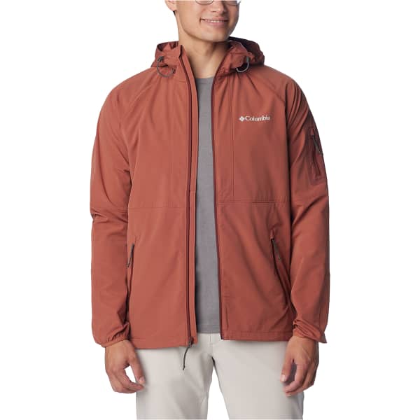 Softshell randonnée COLUMBIA TALL HEIGHTS HOODED SOFTSHELL AUBURN/SPICE RIPSTOP & ZIPS