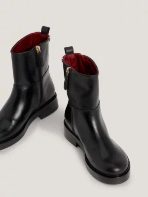 Botas de tornozelo de couro com charme sofisticado