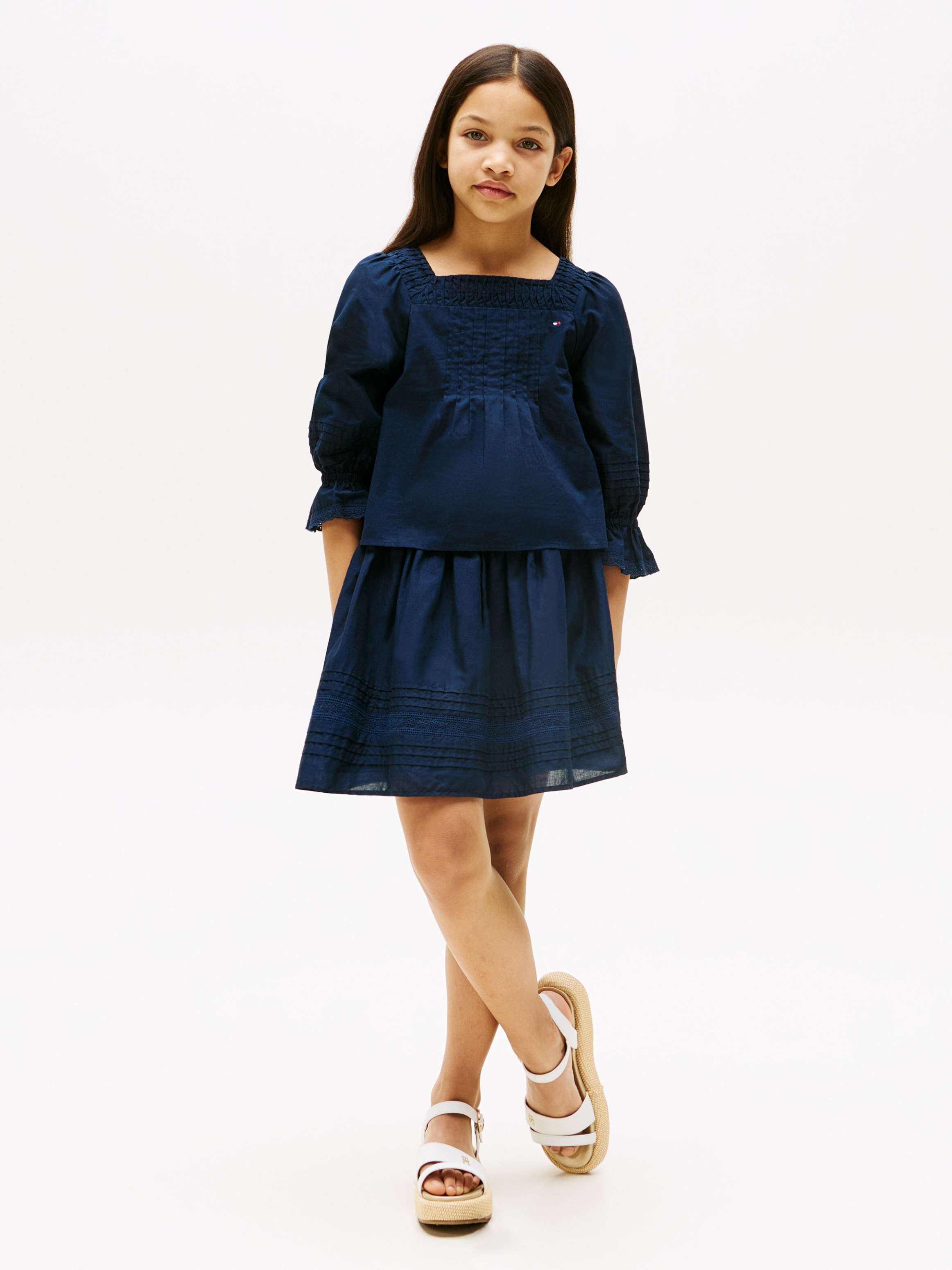 Tommy Hilfiger Webrock »EMBROIDERED TAPE SKIRT«, für Kinder bis 16 Jahre, mit Stickerei