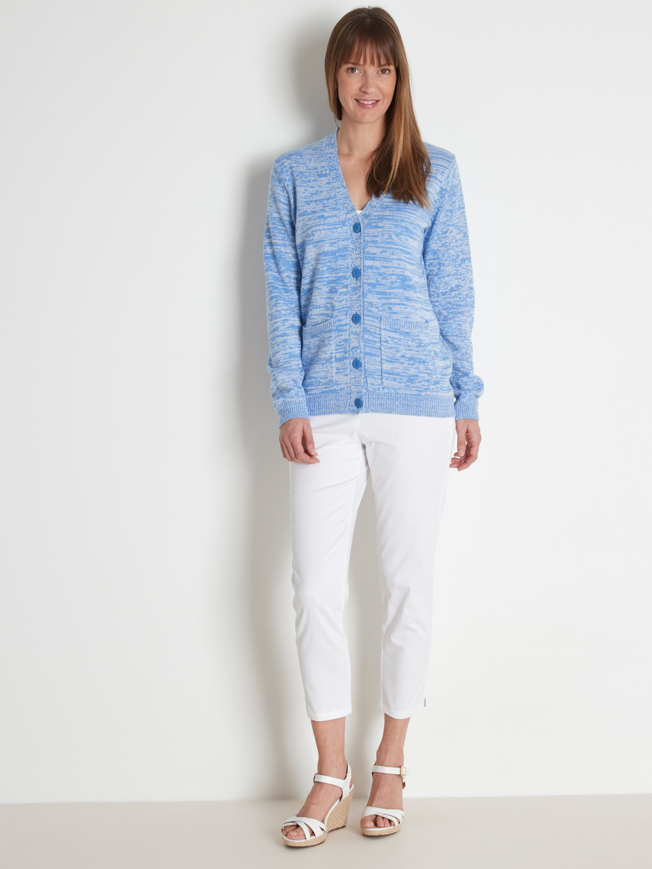 Gilet classique en maille chinée