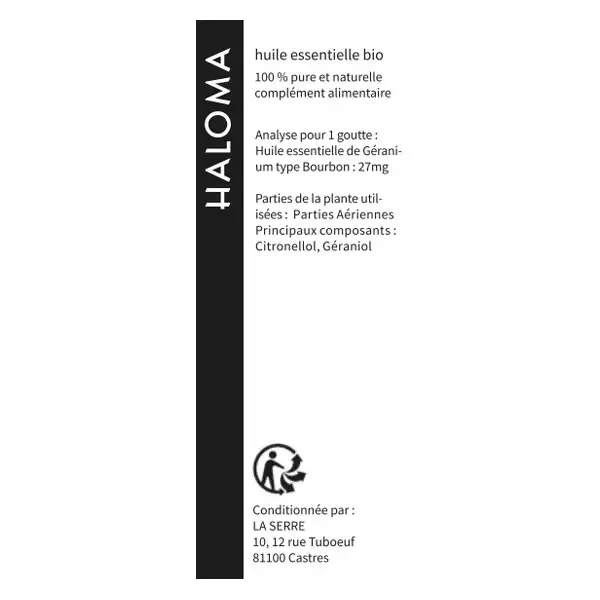 Óleo Essencial de Gerânio Tipo Bourbon Orgânico Haloma 10ml