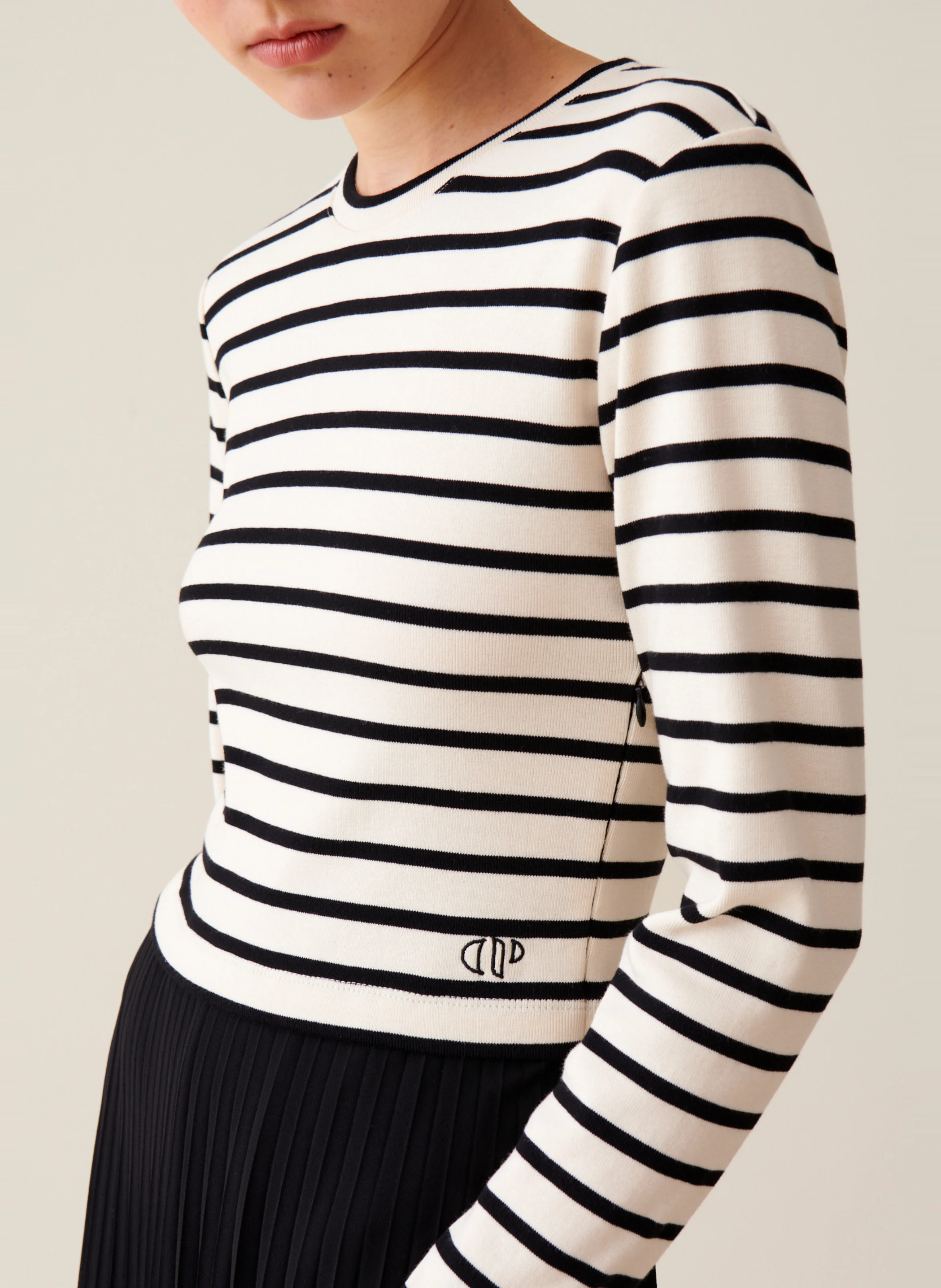 Robe trompe l'œil marinière en coton | Multicolore