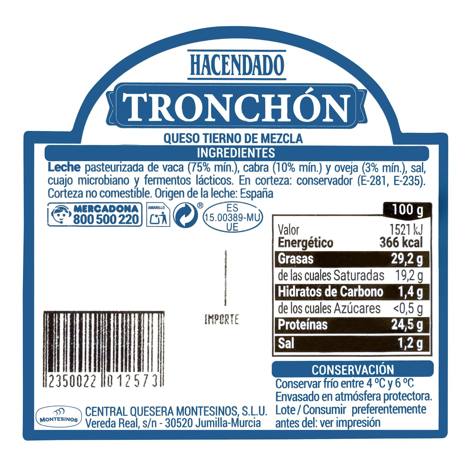 Mélange de fromages à pâte molle Tronchón Hacendado