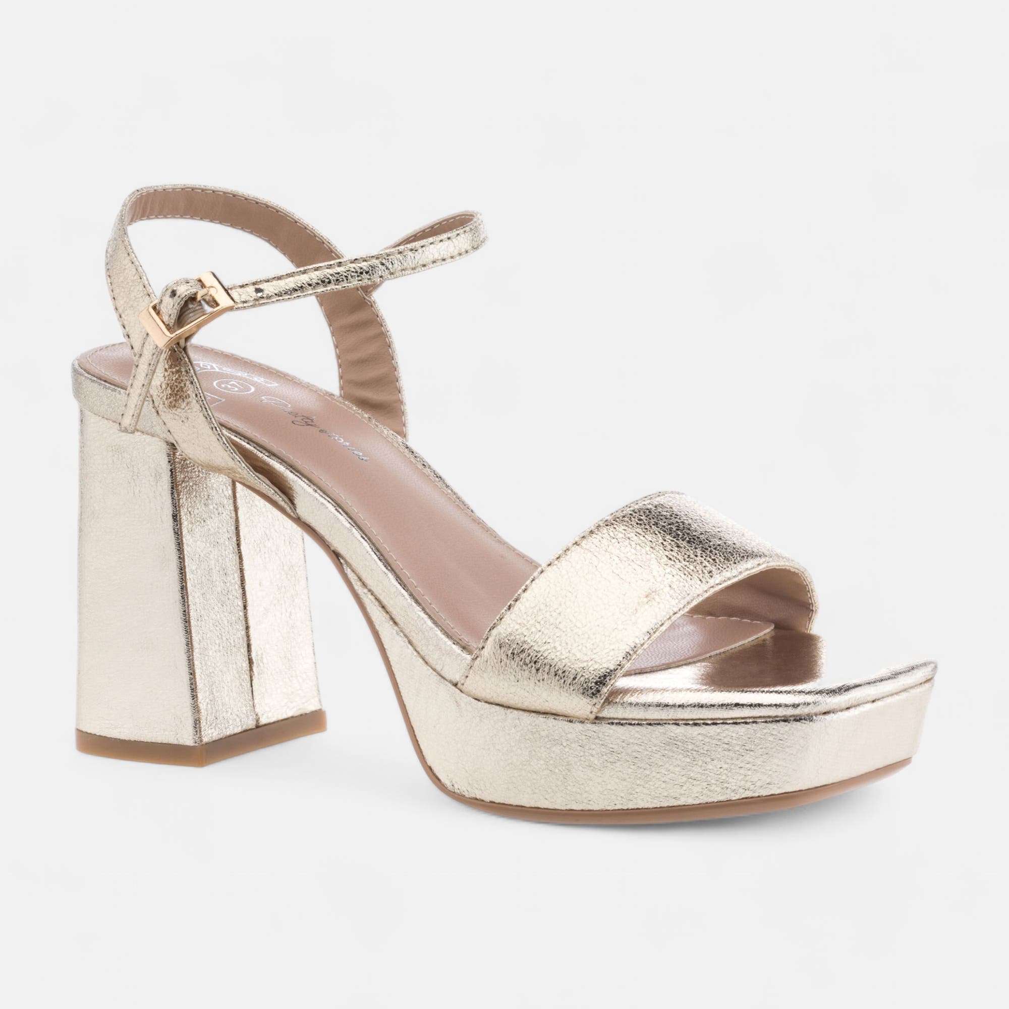 Nu-pieds à talon Femme or