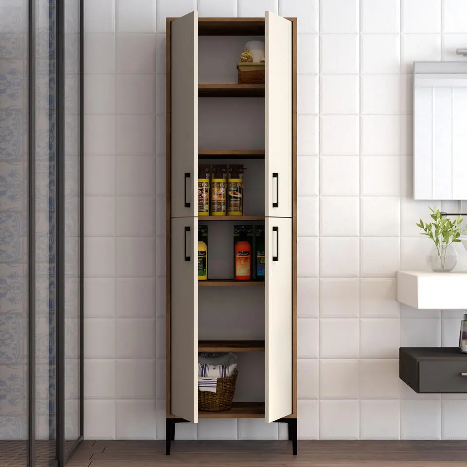 Emob Multifunctionele kast Woody Fashion - 60 x 35 x 200 cm - Walnut Cream