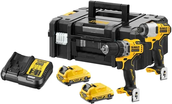 DeWALT DCK2110L2T-QW, Skruemaskine, Sort, Gul, 12 V, Lithium-Ion (Li-Ion), 440 mm, 330 mm