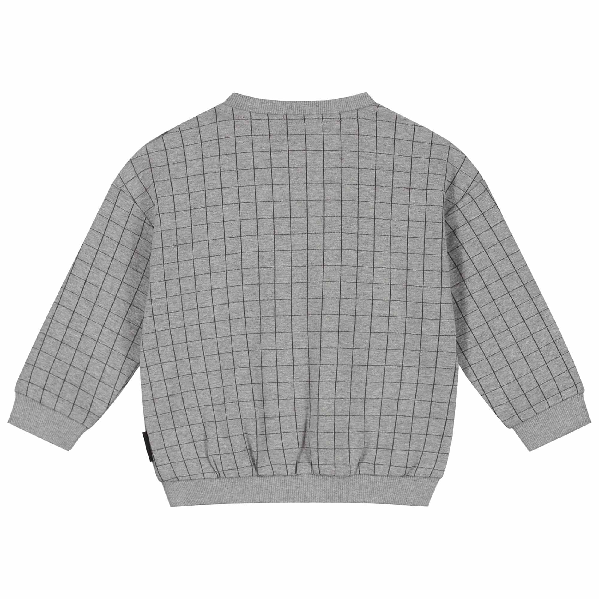 Sweet Petit baby sweater Vic lange mouwen ruit grijs