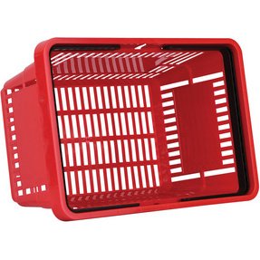 Panier à provisions avec poignées, 22 litres, rouge