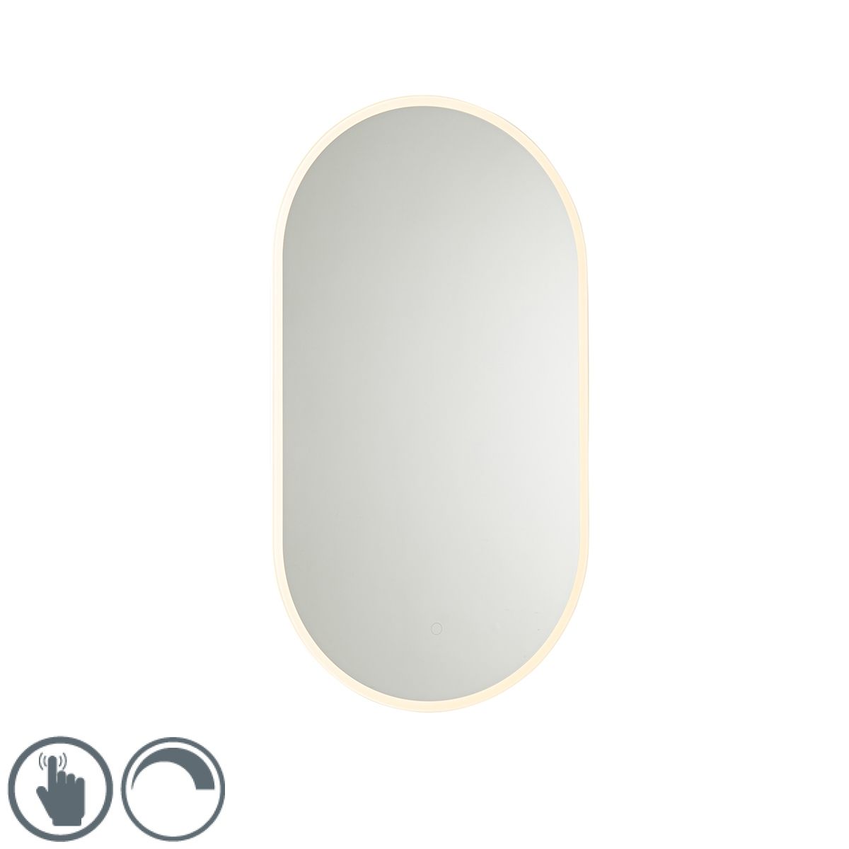 Moderne badkamerspiegel incl. LED en touch dimmer - Bouwina