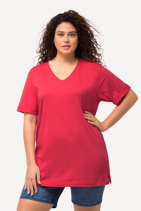 T-Shirt, V-Ausschnitt, Relaxed, Halbarm