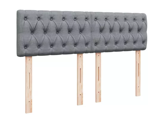 Sommier à lattes de lit avec matelas Gris clair 140x190cm Tissu