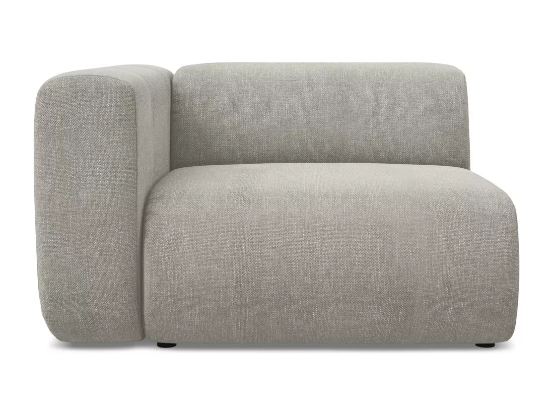 Module avec accoudoirs gauche en tissu chenille - beige - EKAHI