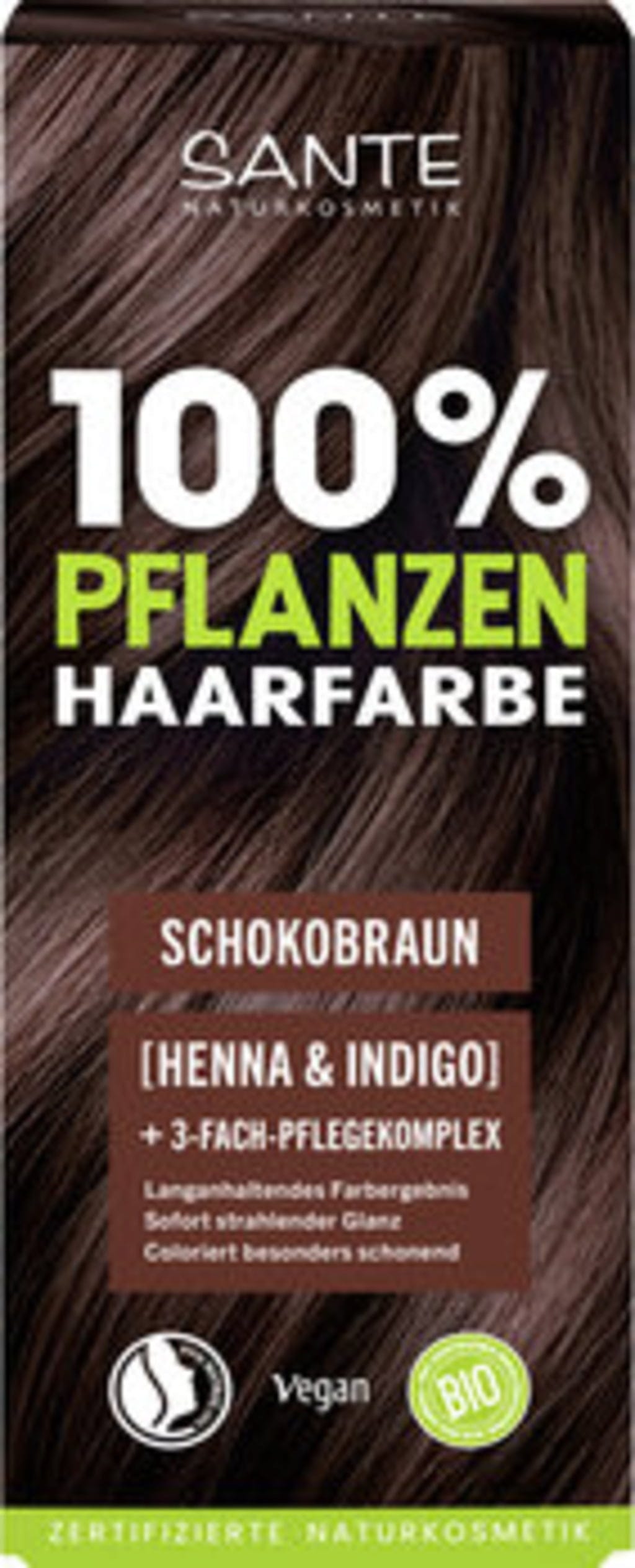 Santé naturally.  Pflanzen-Haarfarbe Schokobraun, 100 g
