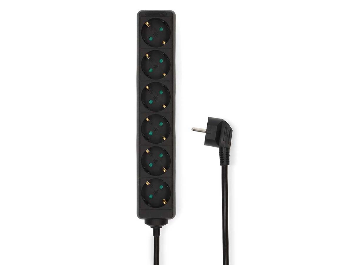 Nedis ESOC615F1BK 6-weg stekkerdoos - 1.5 meter