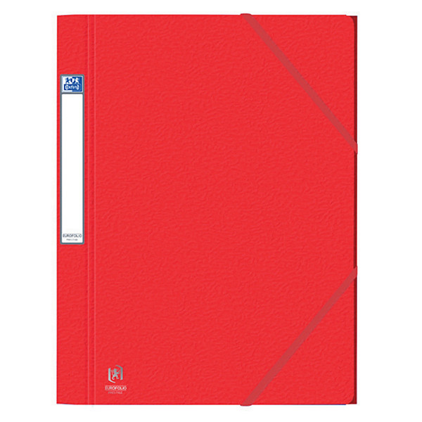Chemises à élastiques 3 rabats Eurofolio Prestige carte 7/10e - 600 g coloris rouge, lot de 10