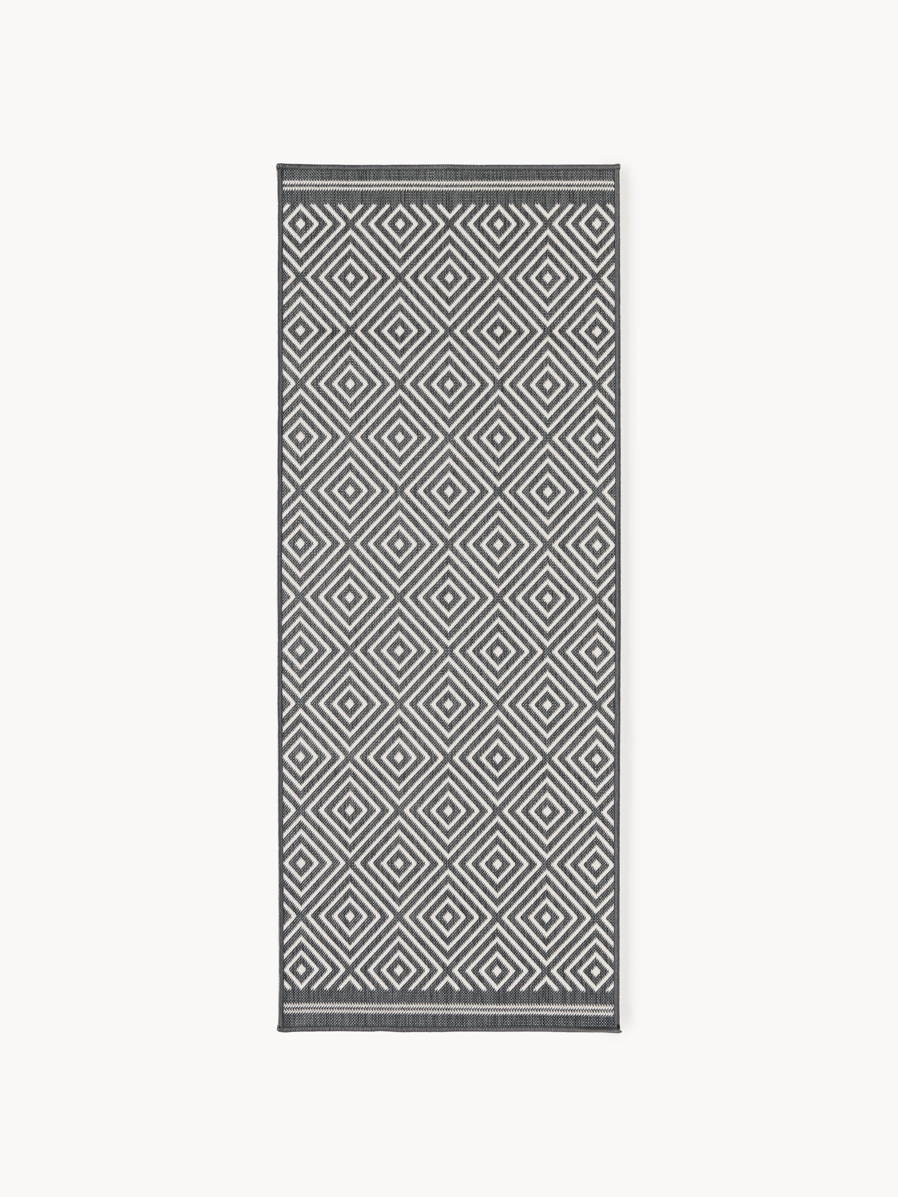 Outdoor dubbelzijdige loper Reddy met ruitjesmotief