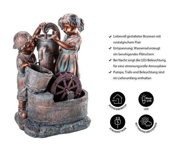 Dehner Polyresin-Gartenbrunnen Lea und Leon,
