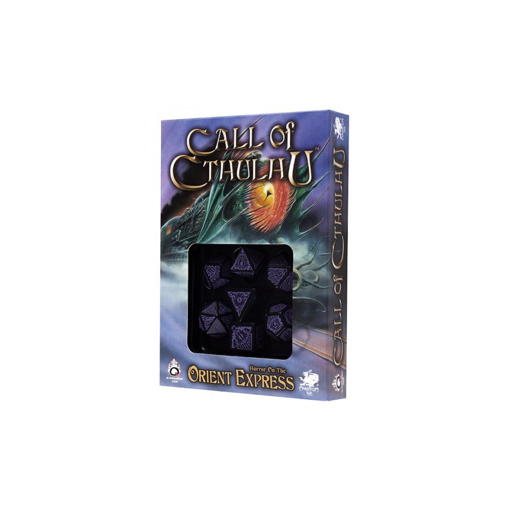 Set de 7 Dés Call of Cthulhu - Horror on the Orient Express Noir / Violet