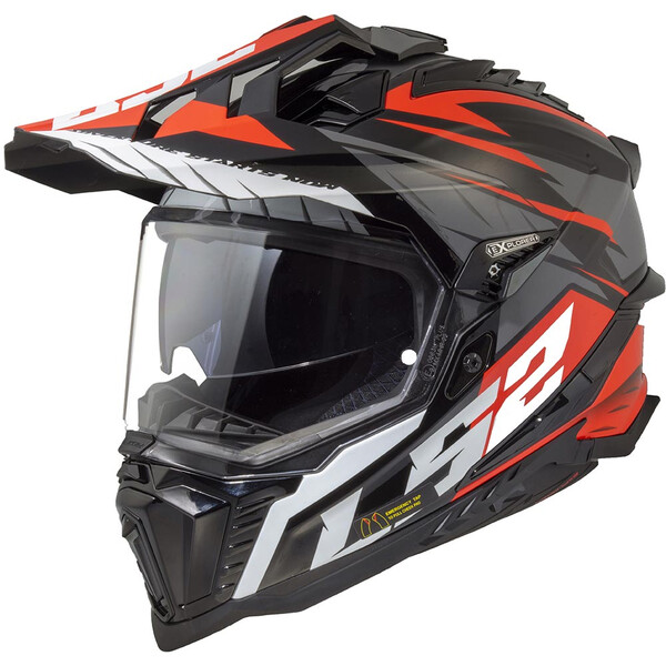 LS2 - Casque MX701 Explorer Spire Noir / Titanium / Rouge / Brillant