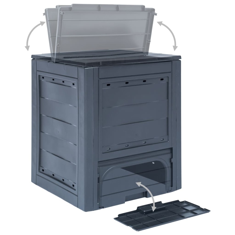 Bac à compost de jardin gris 60x60x73 cm 260 l