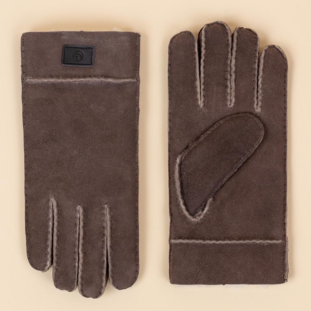 Moonrise heren wollen handschoenen Lincoln donkerbruin suede