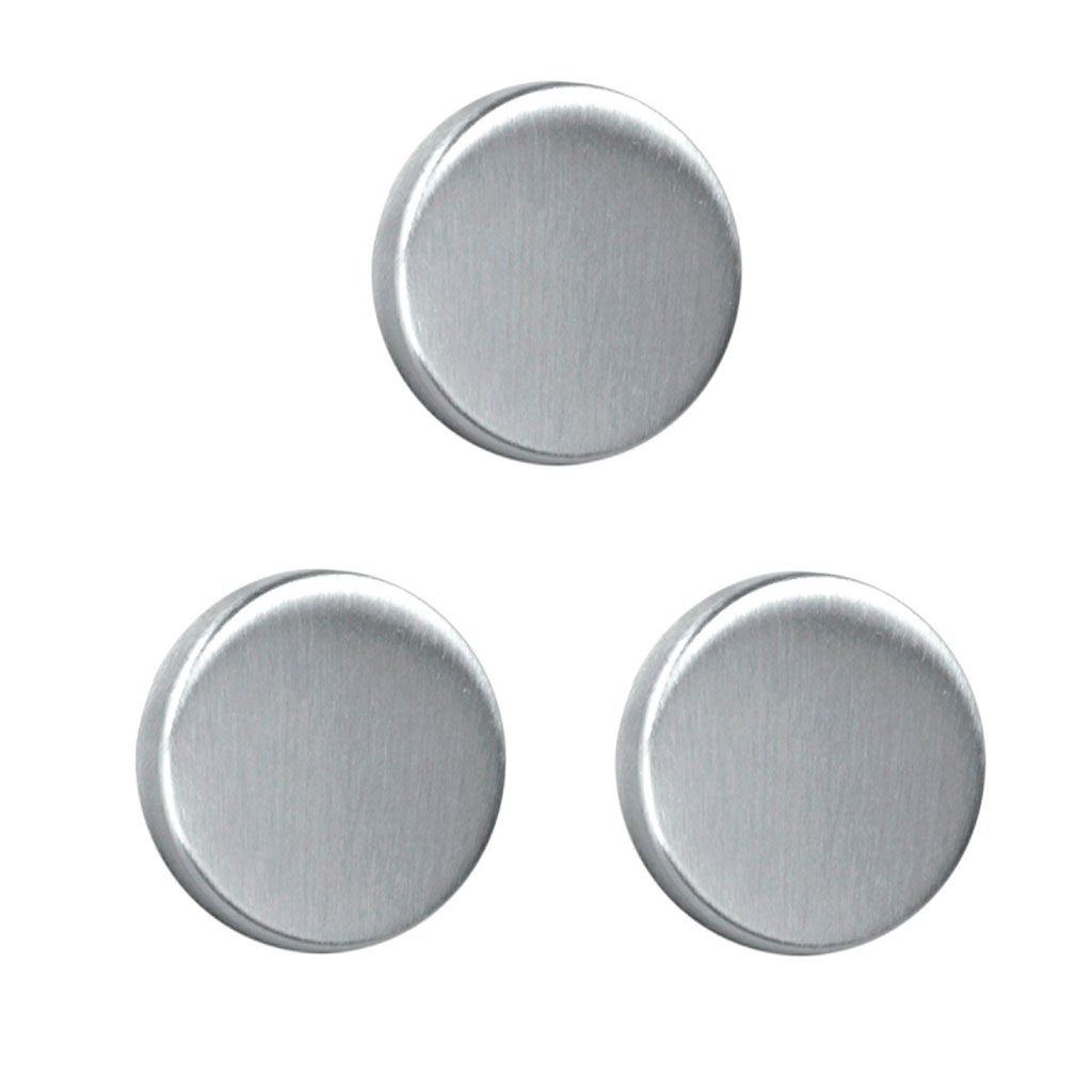 Lot de 3 aimants ronds inox D 3.5cm