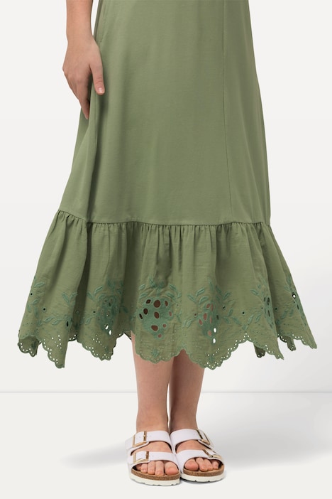 Maxikleid, A-Linie, Rundhals, ärmellos, Biobaumwolle