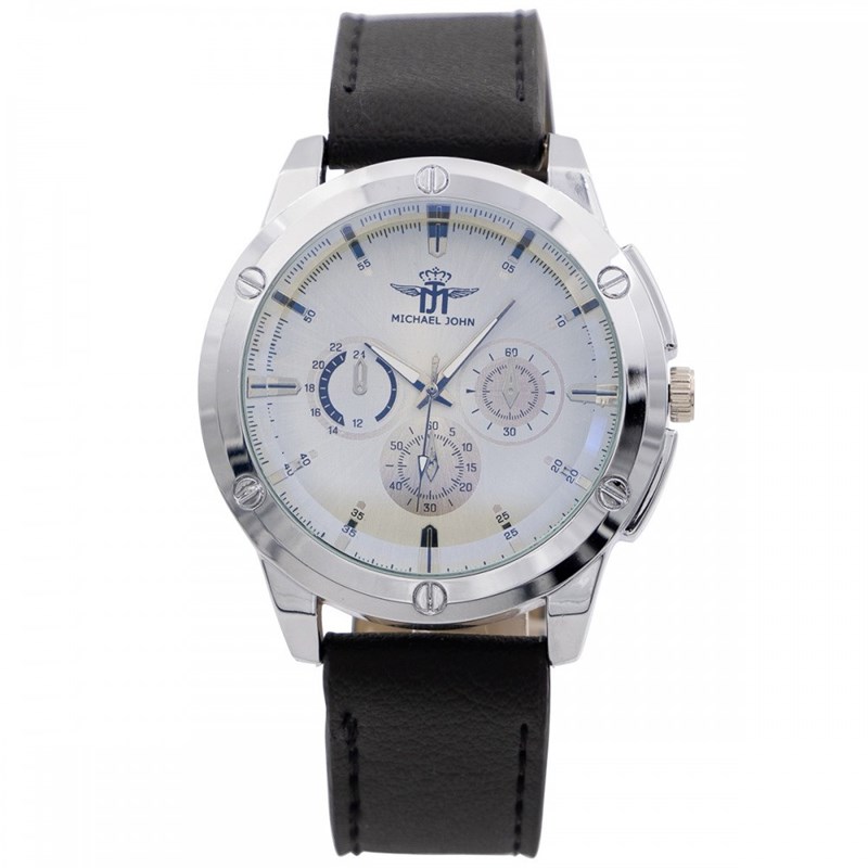 Montre Homme M. JOHN bracelet Cuir Noir
