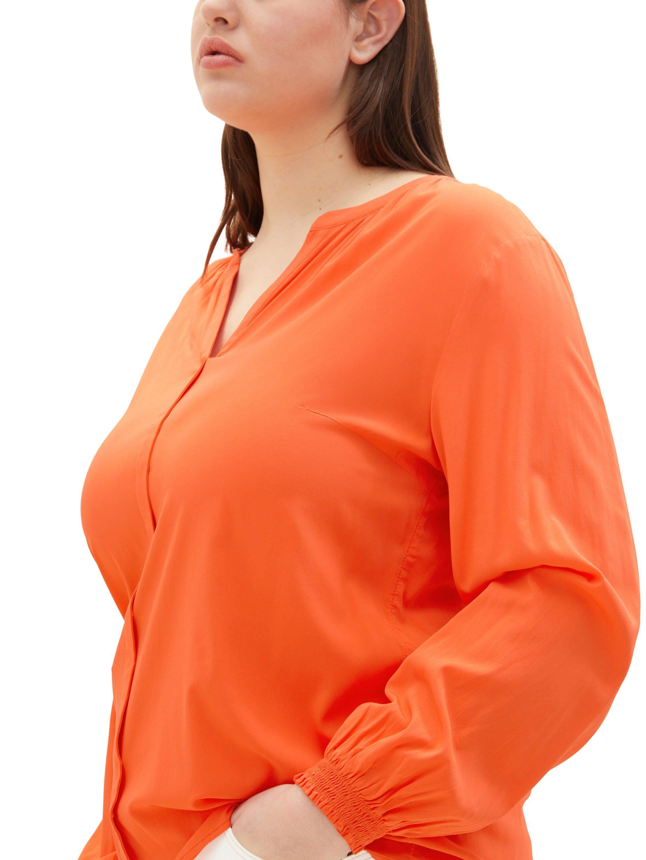 Bluse mit gesmokten Ärmelbündchen